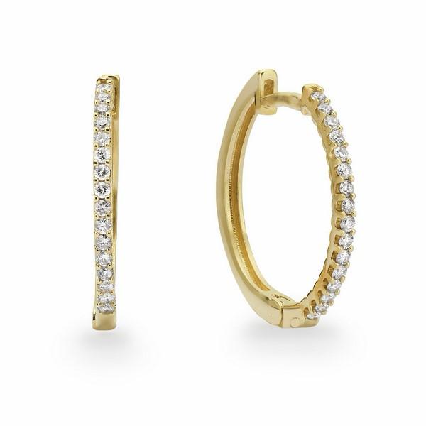 עגילי חישוק משובץ