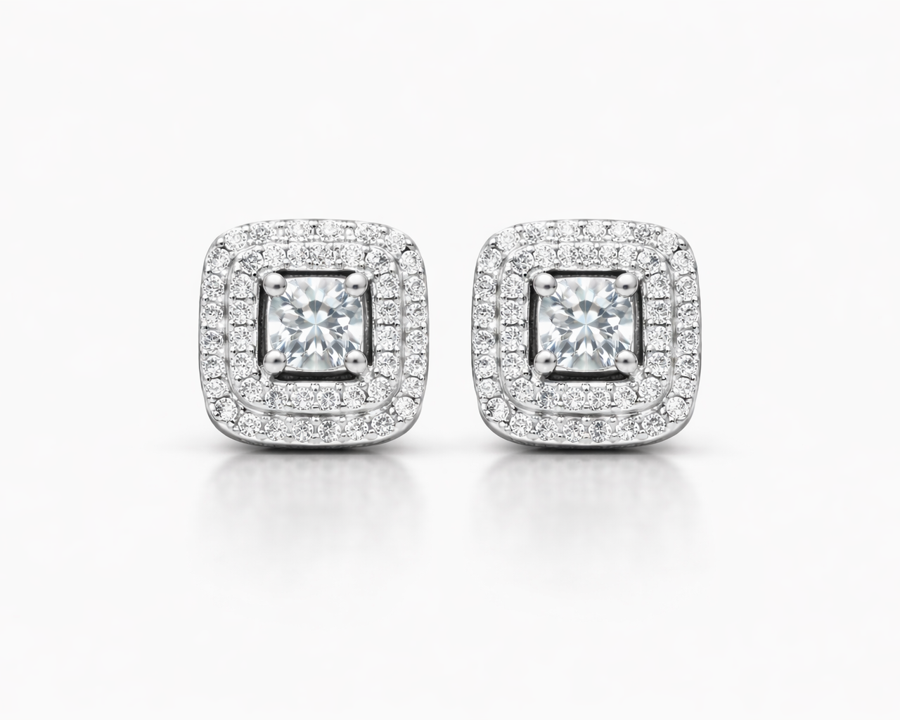 עגילי ריבוע יהלום