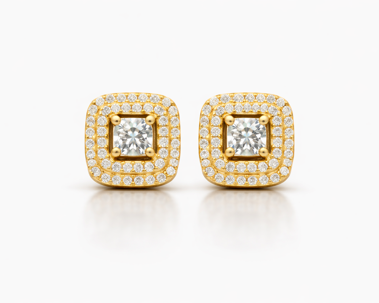 עגילי ריבוע יהלום