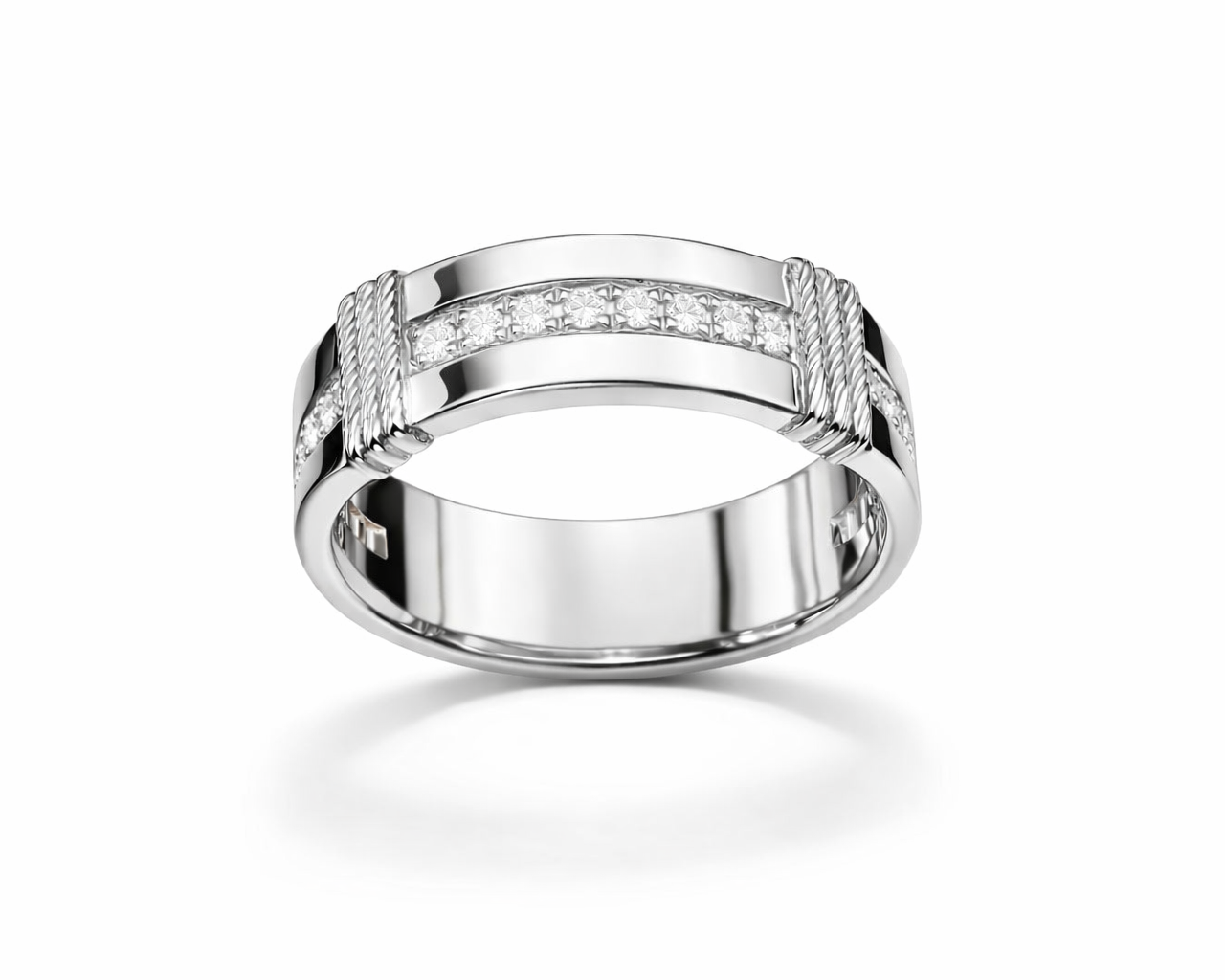 טבעת פס יהלומים