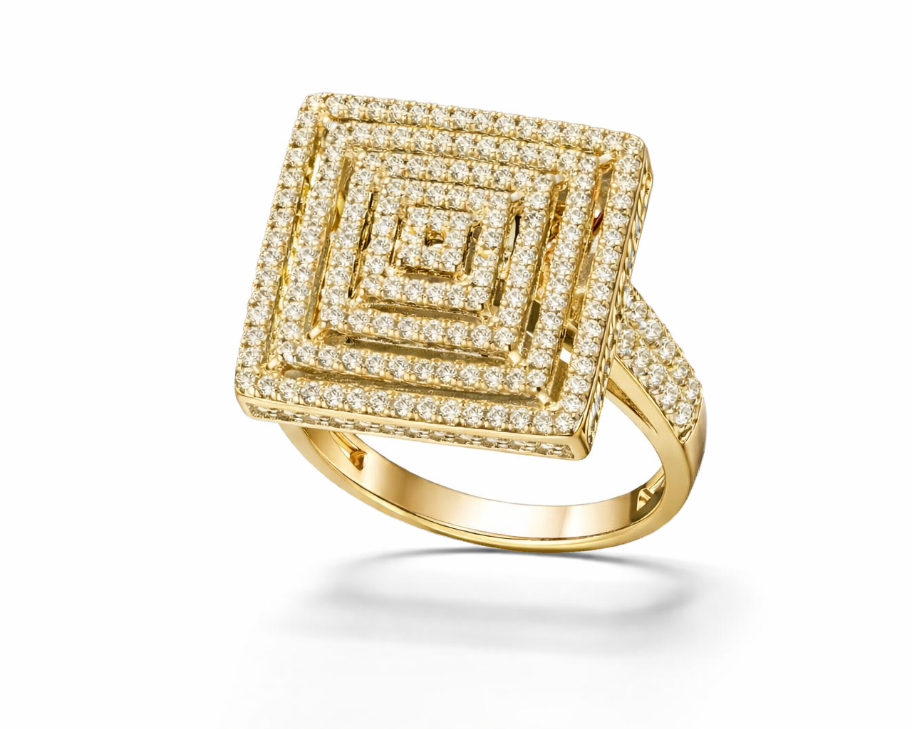 טבעת ריבוע יהלומים