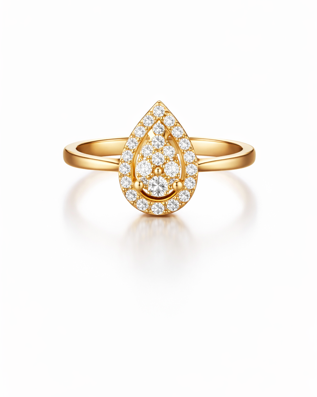 טבעת טיפה משובצת