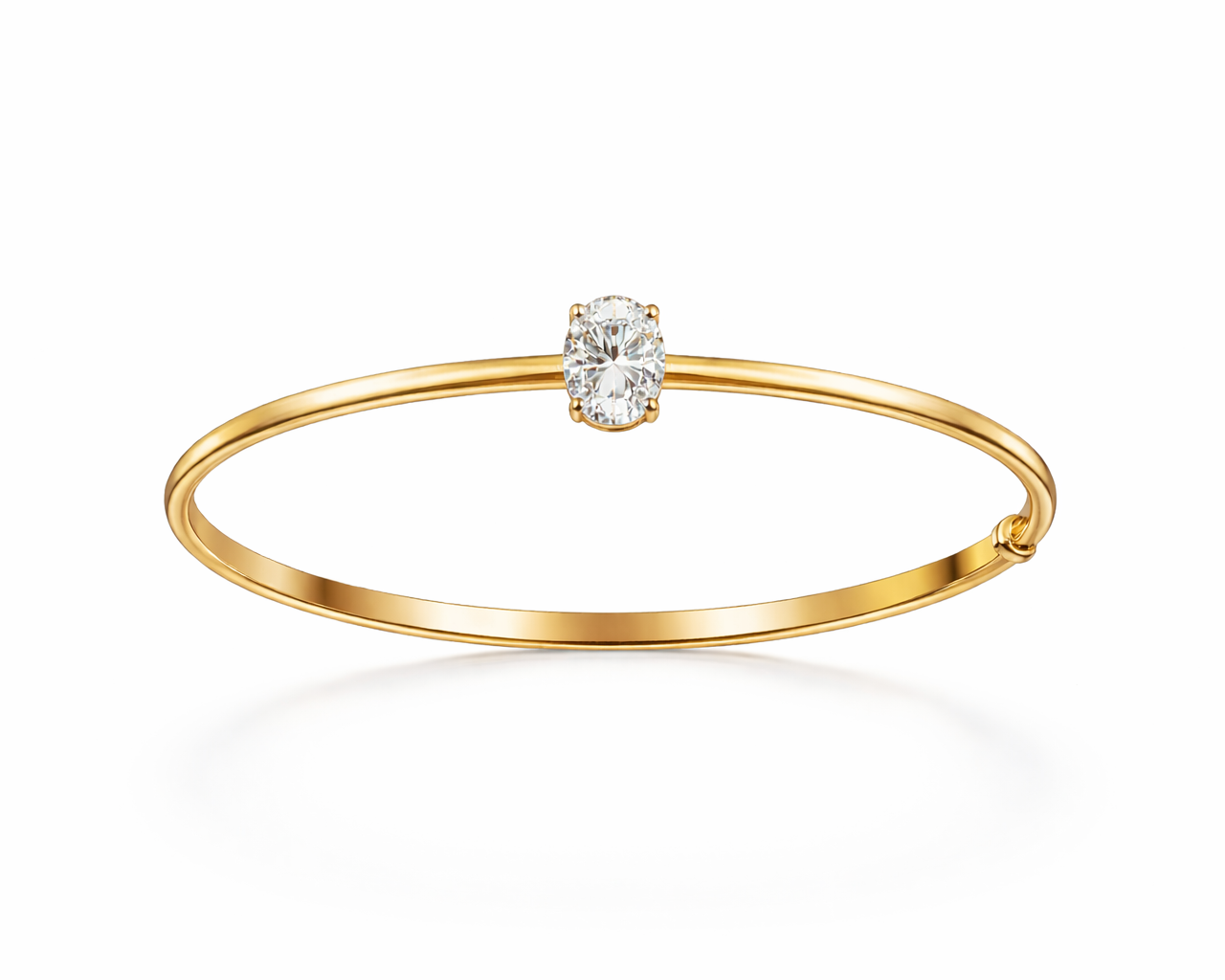 צמיד קשיח יהלום אובלי