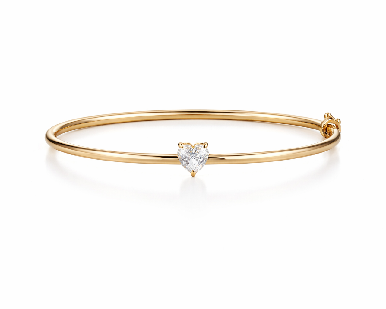 צמיד קשיח יהלום לב