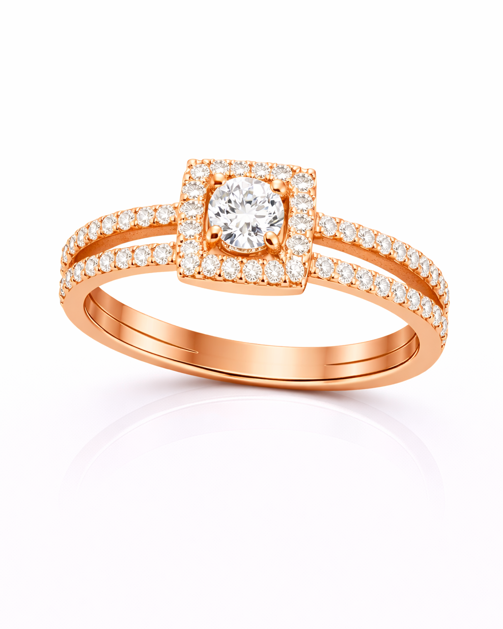 טבעת יהלום מרובע