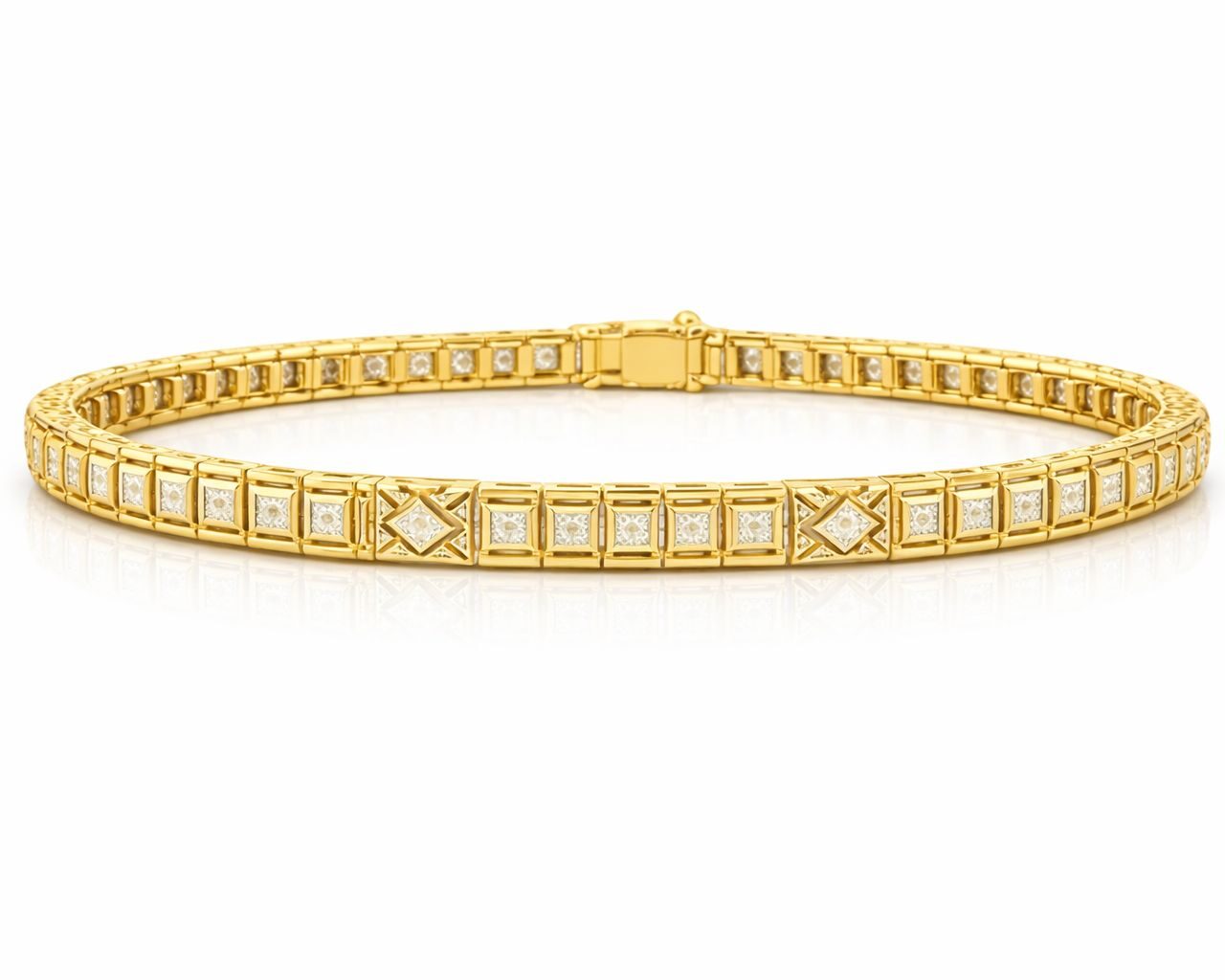 צמיד יהלום ריבועים