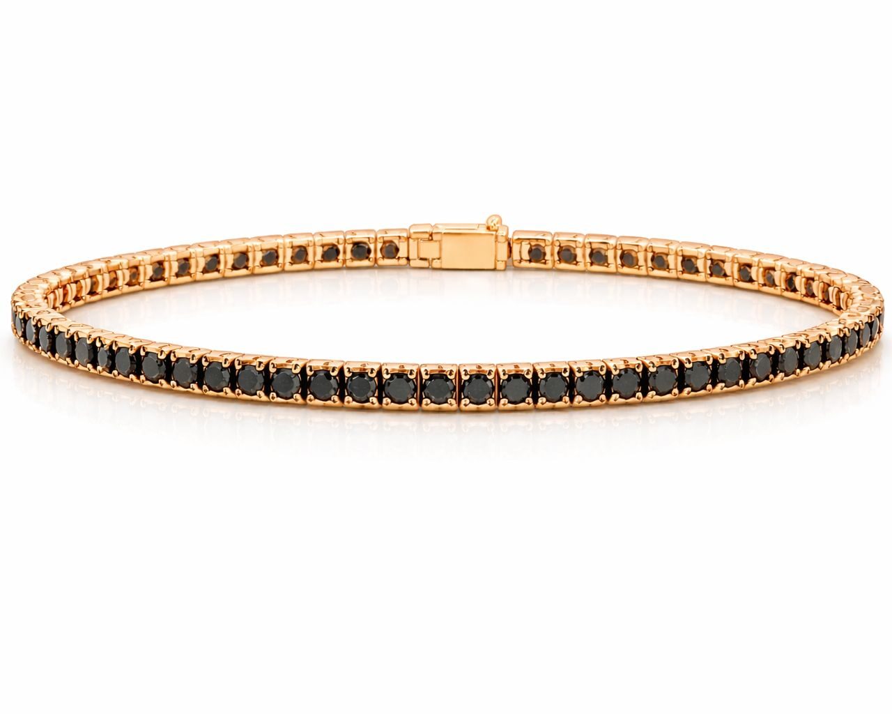 צמיד טניס יהלומים שחורים