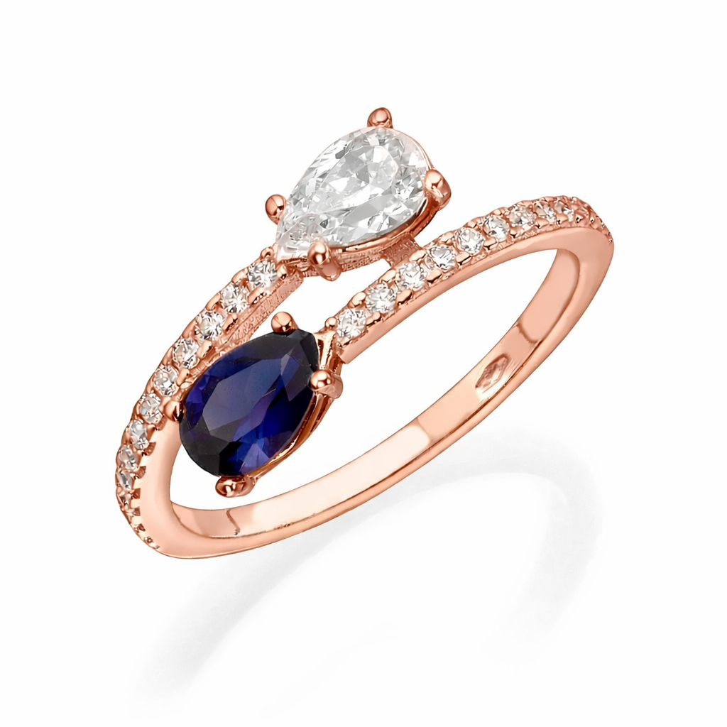 טבעת מסובבת כחול ולבן