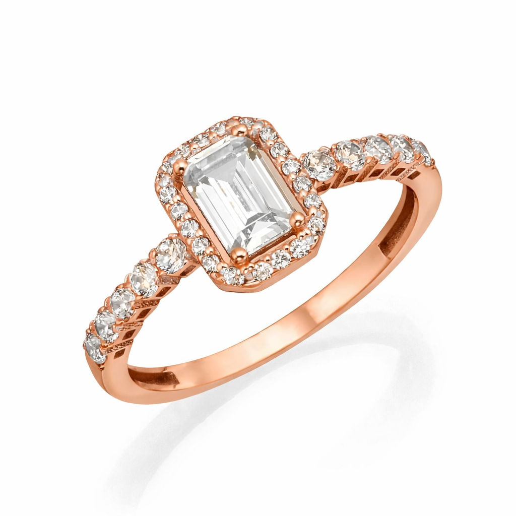 טבעת זהב מלבנית 