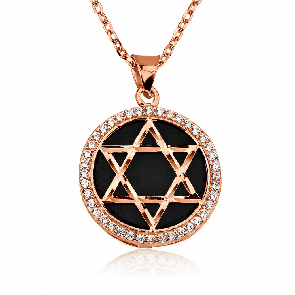 שרשרת מגן דוד תליון שחור