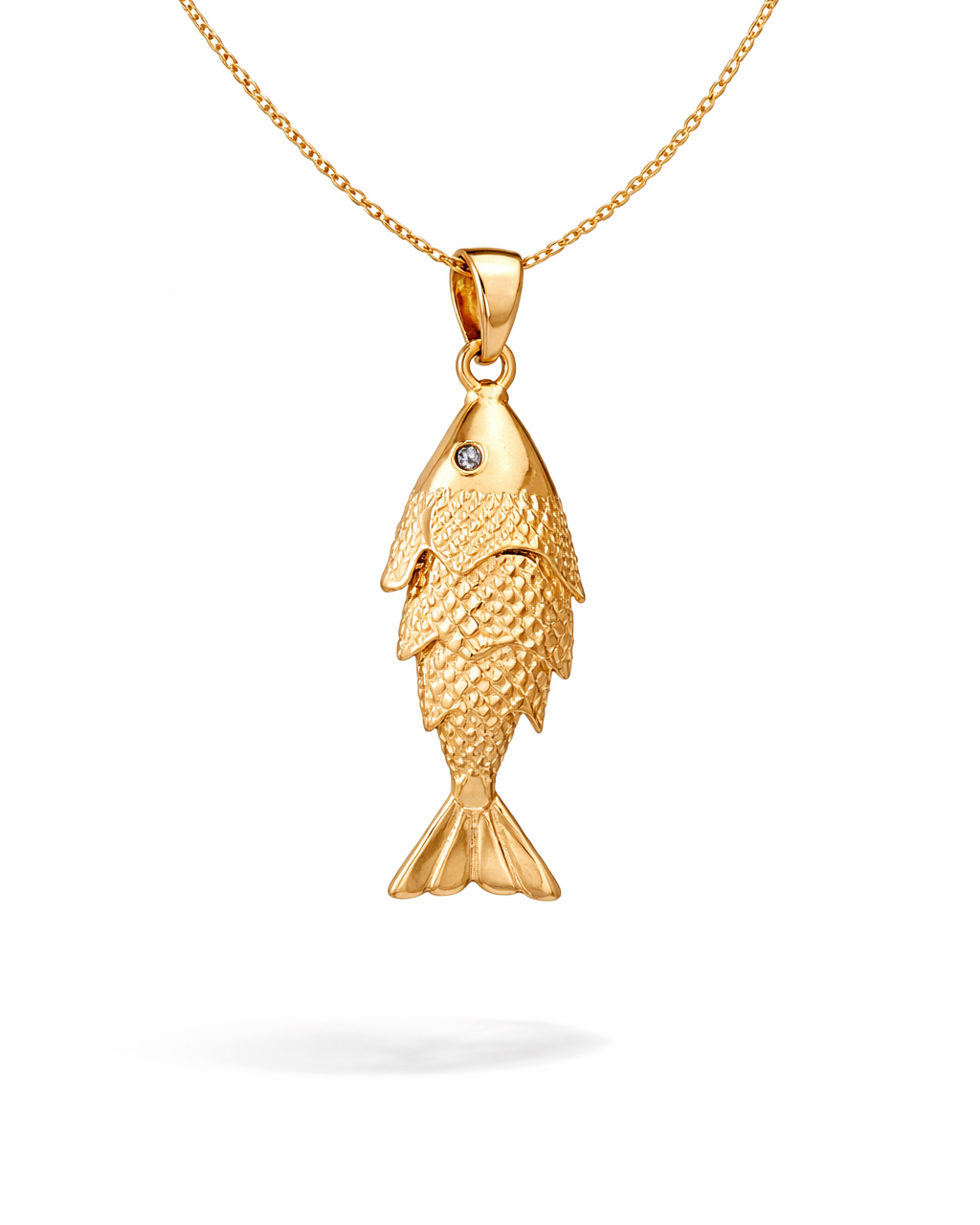 שרשרת דג עין יהלום