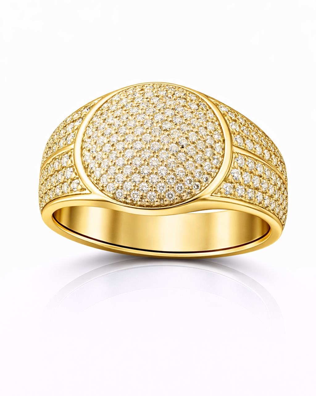 טבעת עיגול משובצת לגבר