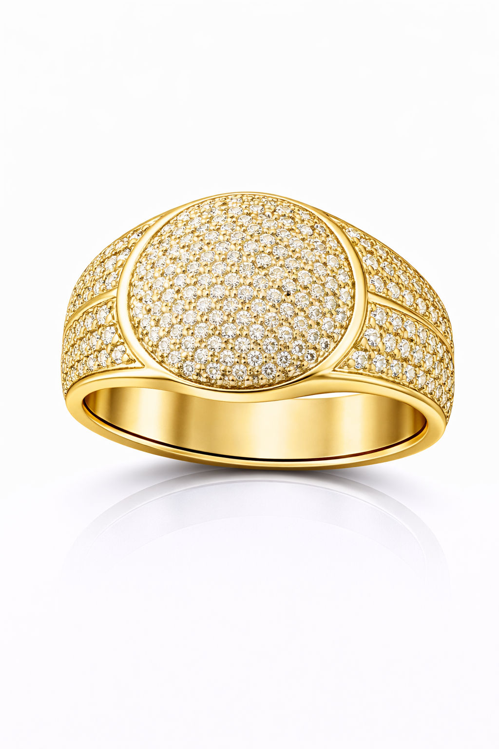 טבעת עיגול משובצת לגבר טבעת עיגול משובצת לגבר