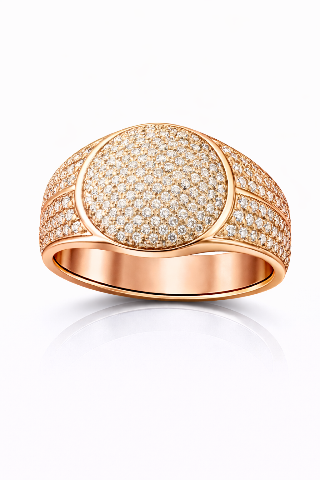 טבעת עיגול משובצת לגבר טבעת עיגול משובצת לגבר