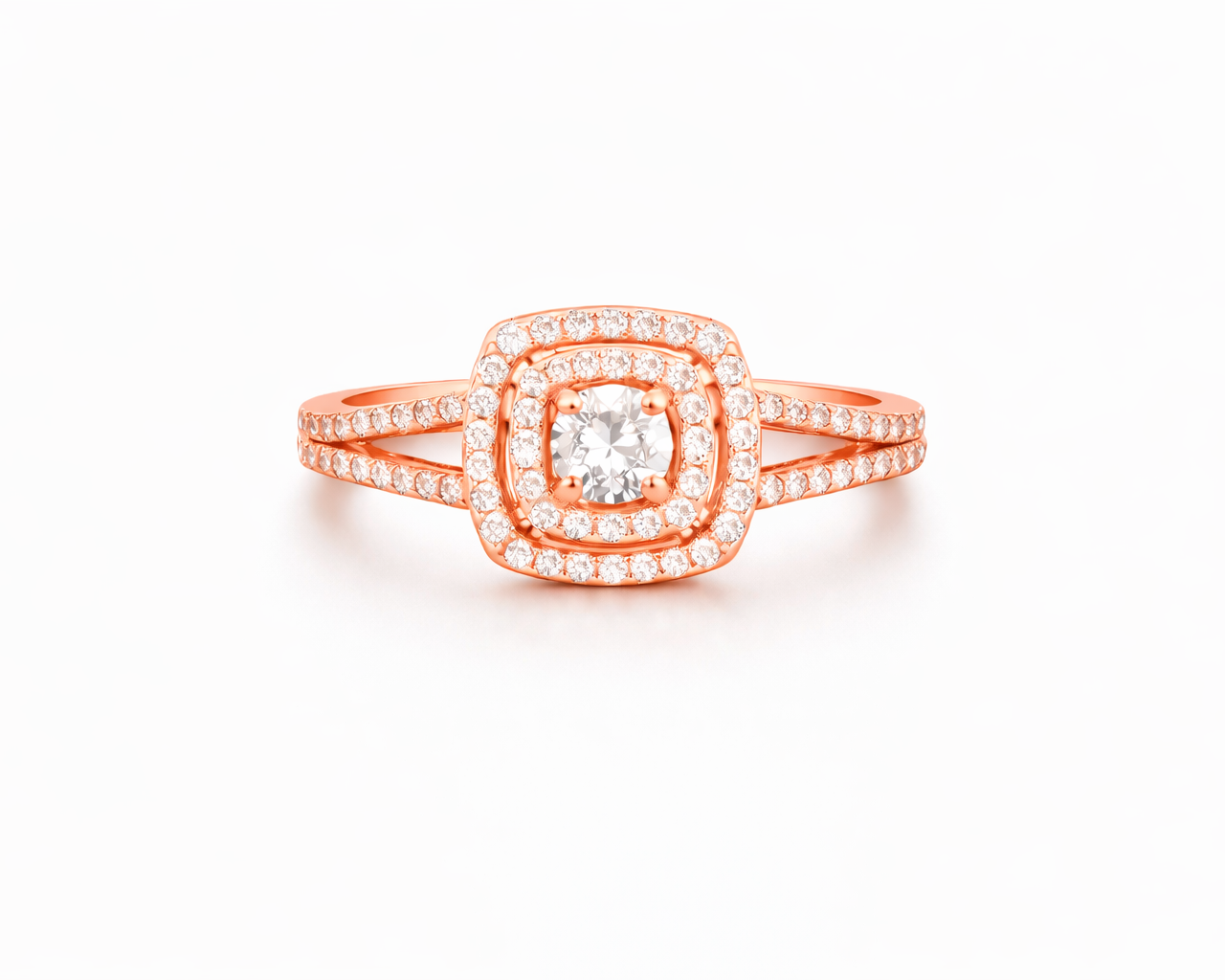 טבעת אירוסין מרובעת שיבוץ אבנים