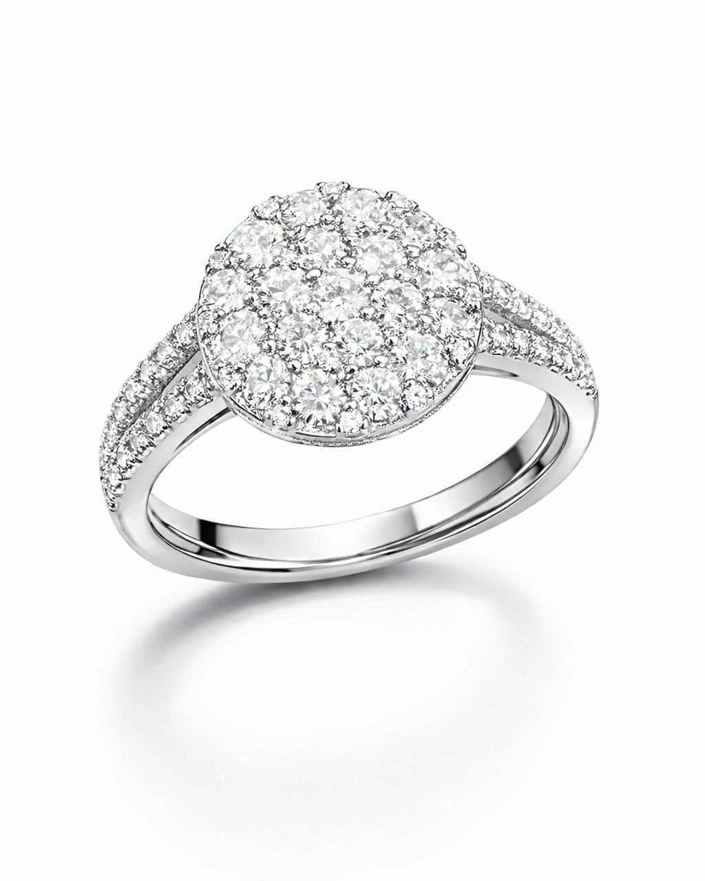 טבעת עגולה משובצת