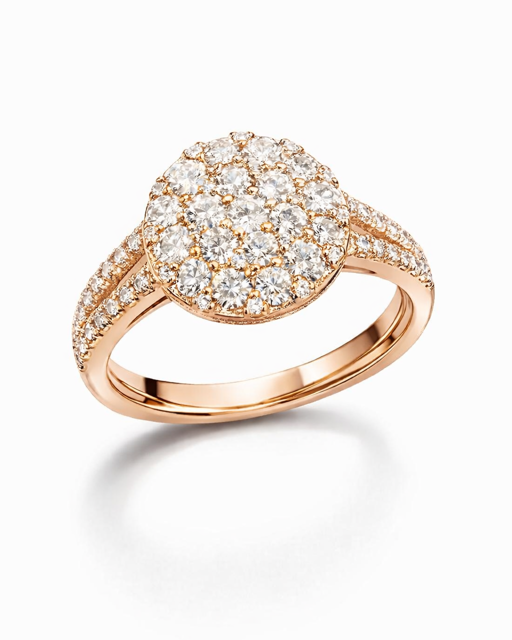 טבעת עגולה משובצת