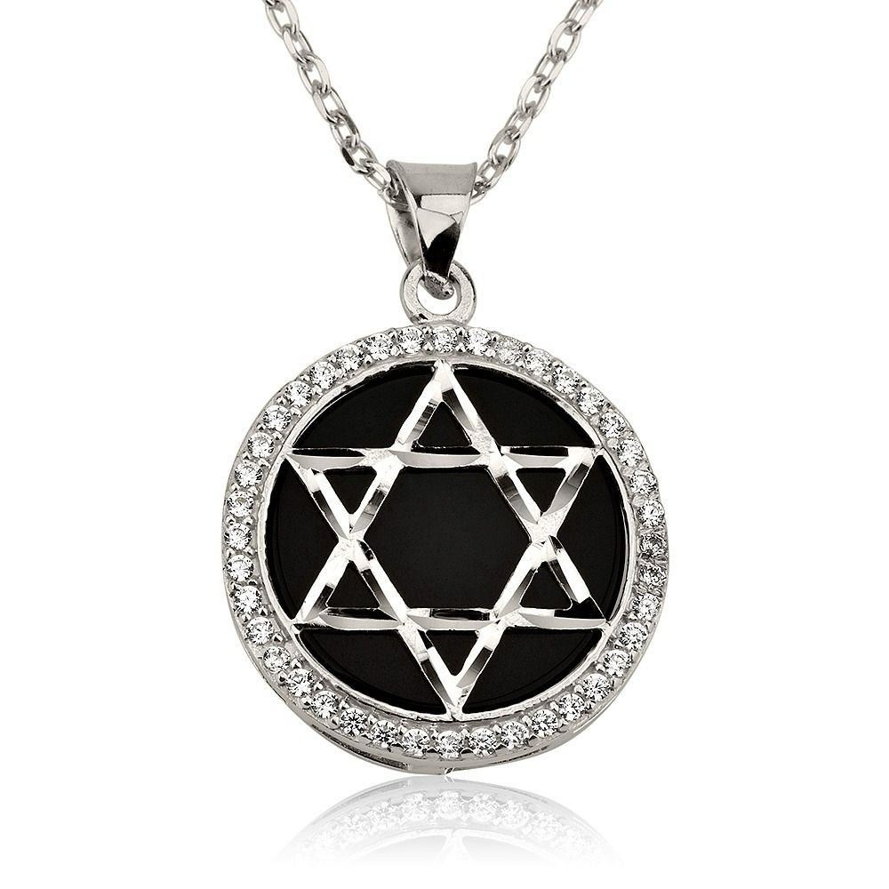 שרשרת מגן דוד תליון שחור שרשרת מגן דוד תליון שחור