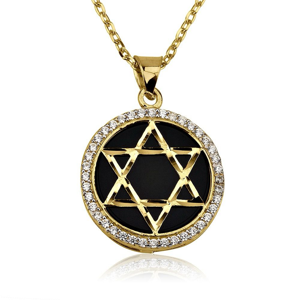 שרשרת מגן דוד תליון שחור