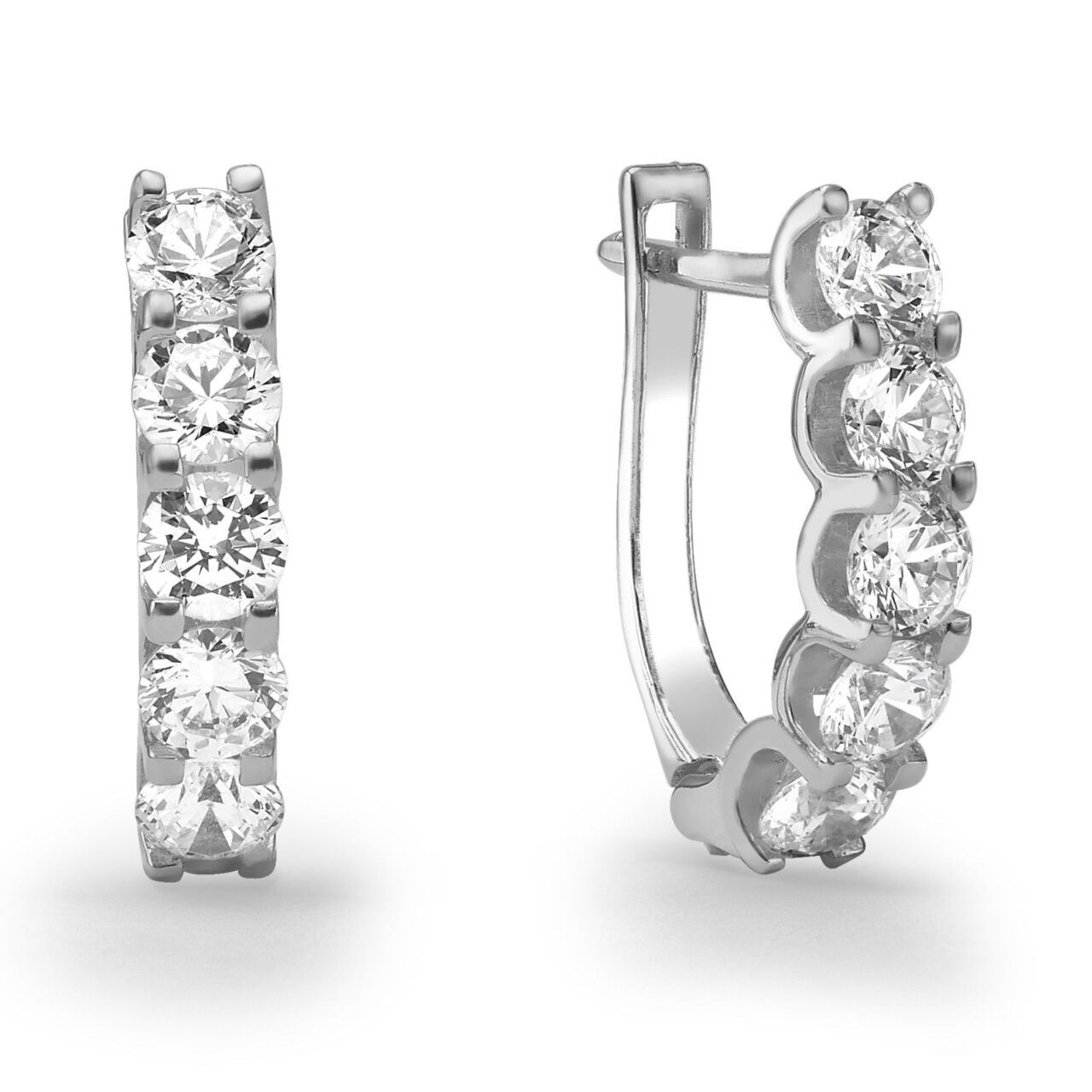 עגילי שביל יהלומים