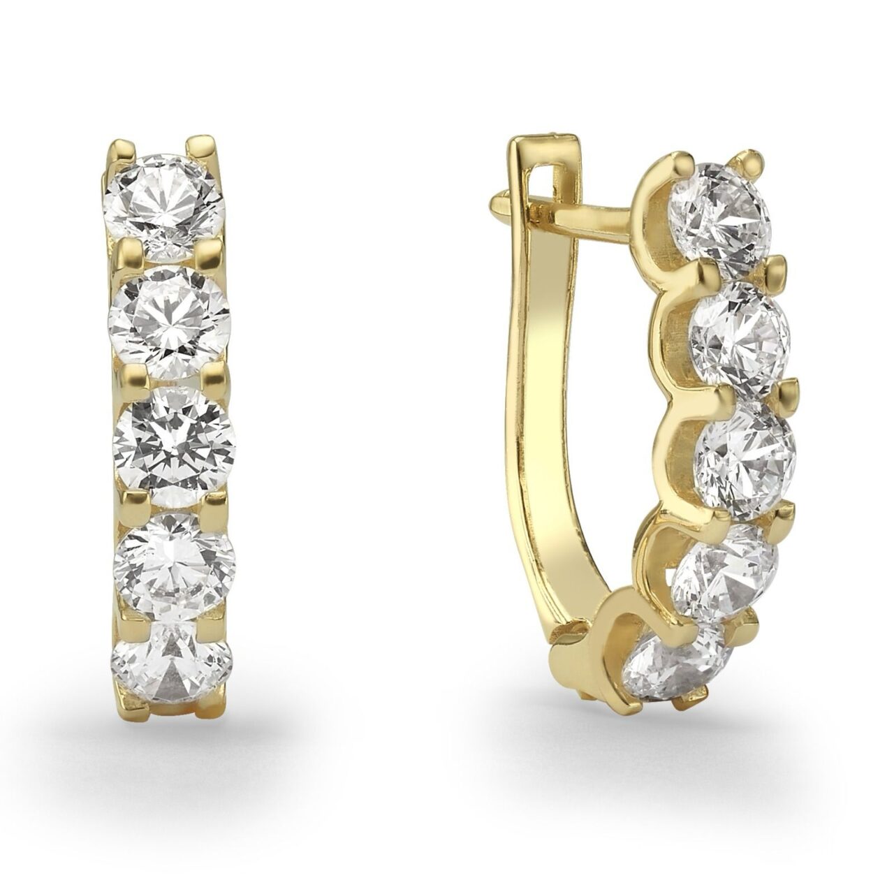 עגילי שביל יהלומים