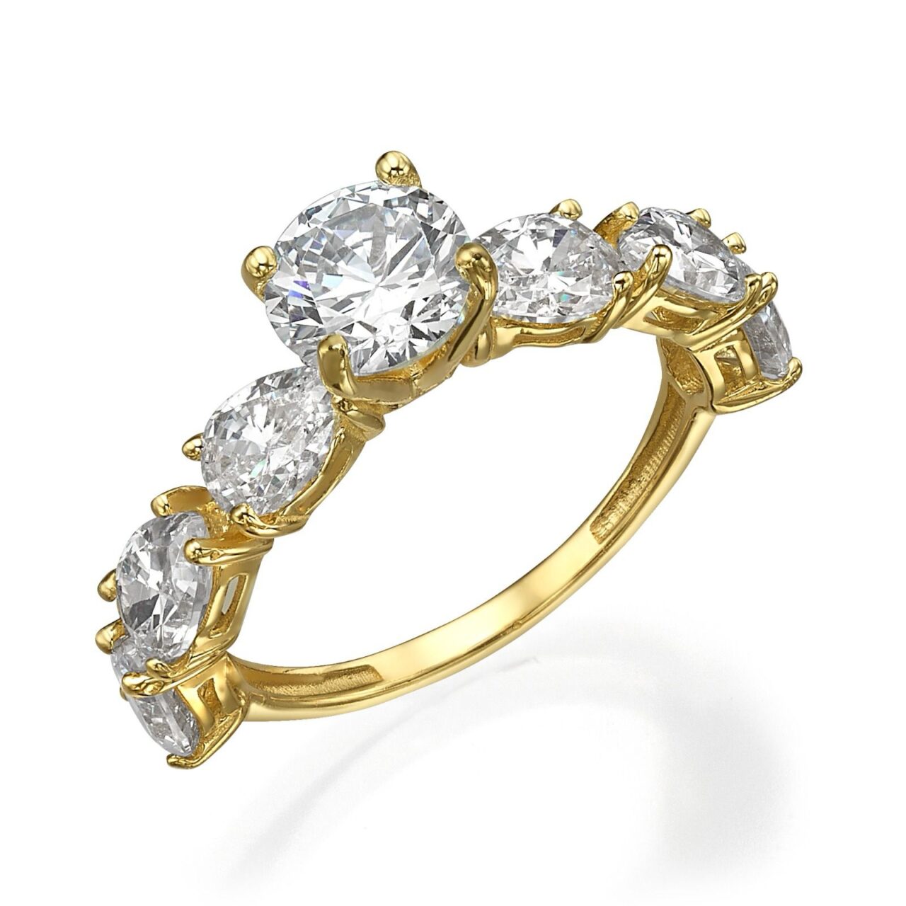 טבעת כתר משובצת