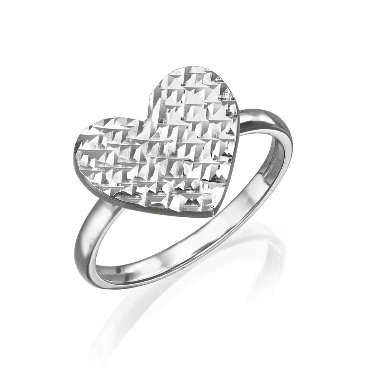 טבעת זהב לב