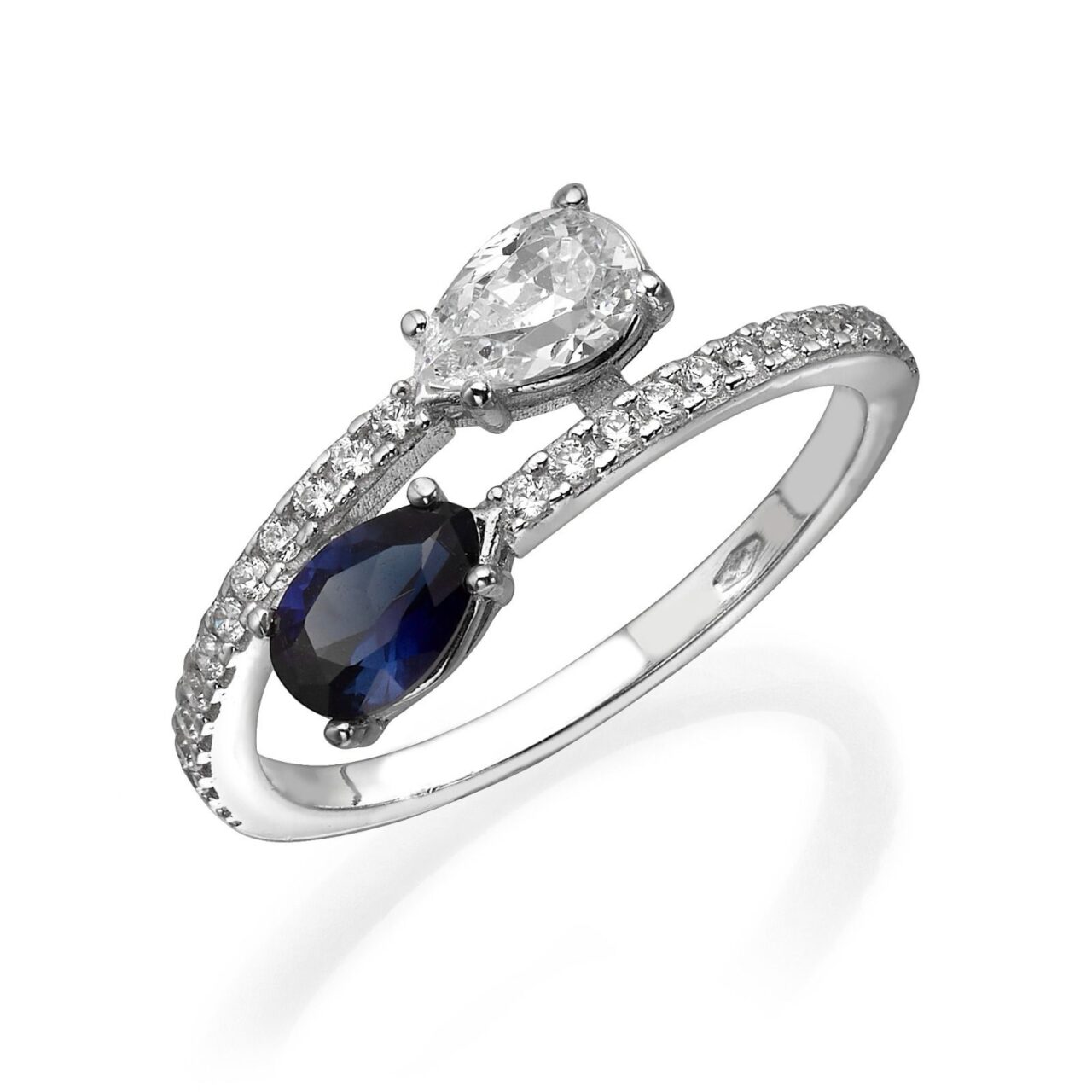 טבעת מסובבת כחול ולבן