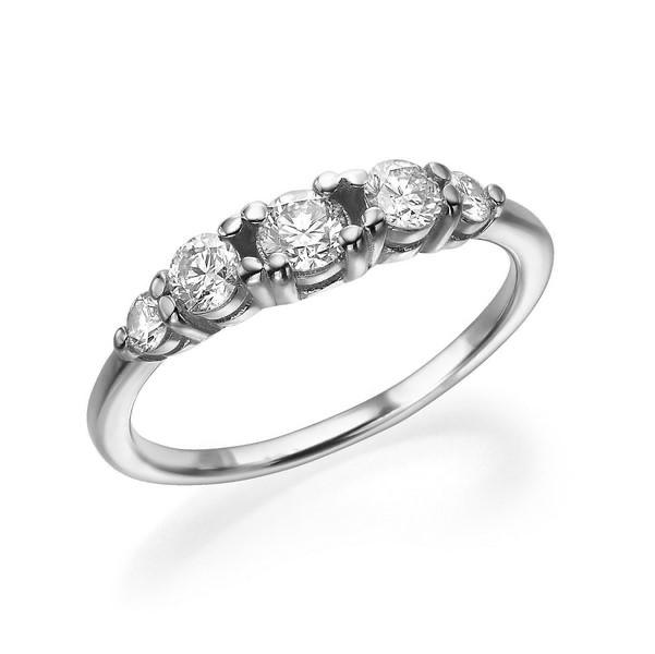 טבעת קלאסית חמישה יהלומים