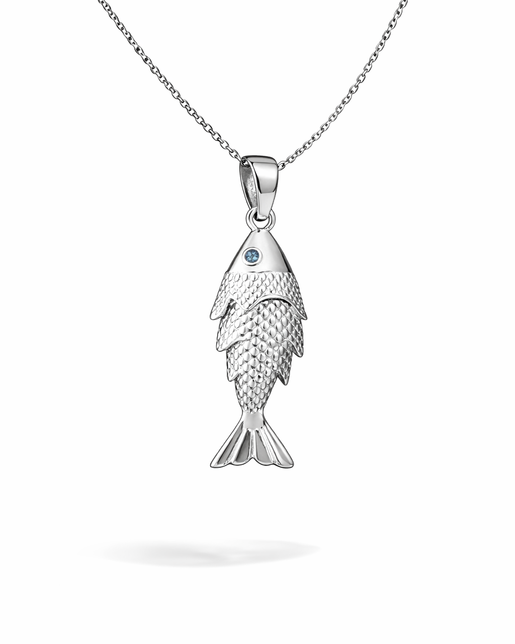 שרשרת דג עין יהלום בצבע