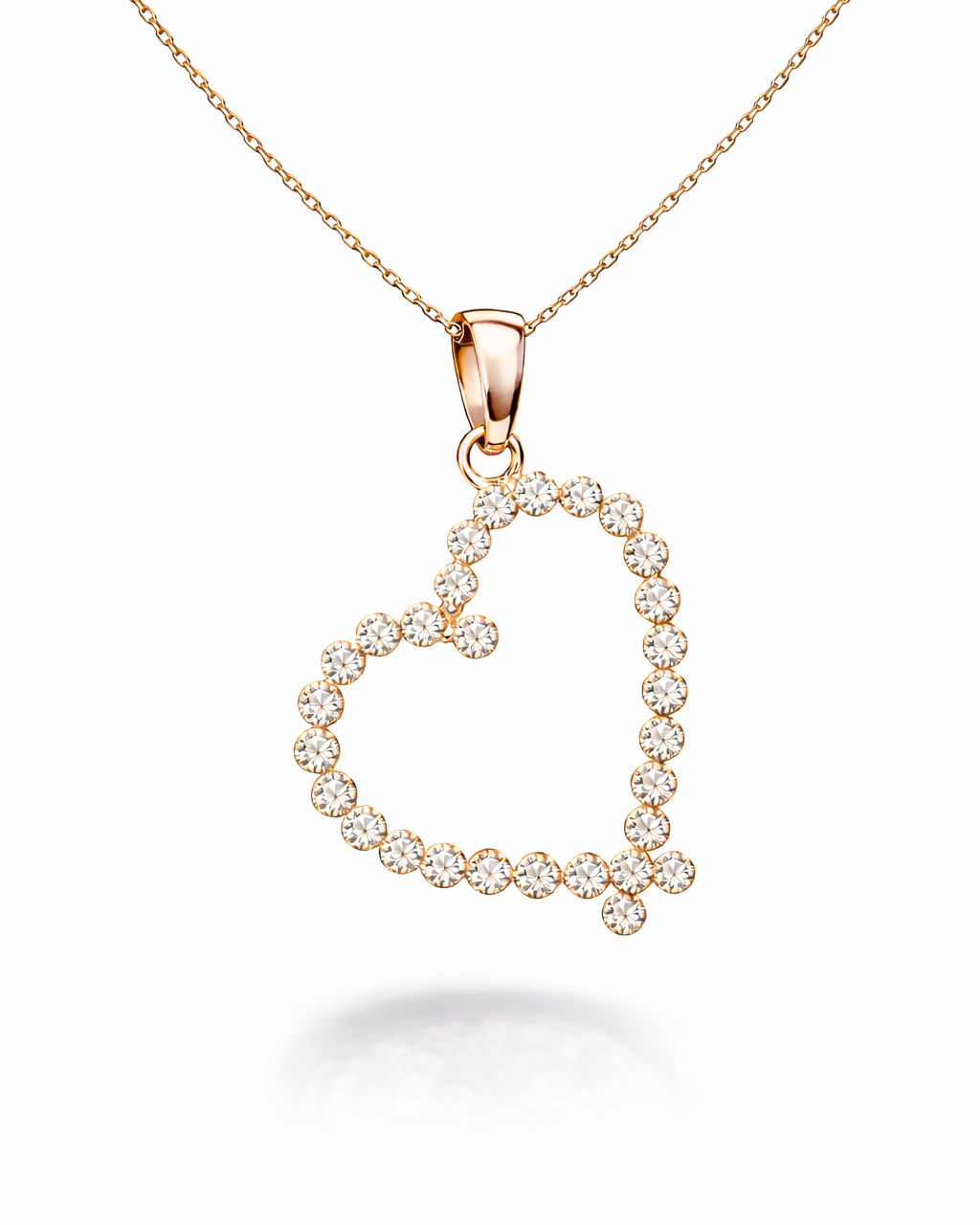 תליון לב יהלומים