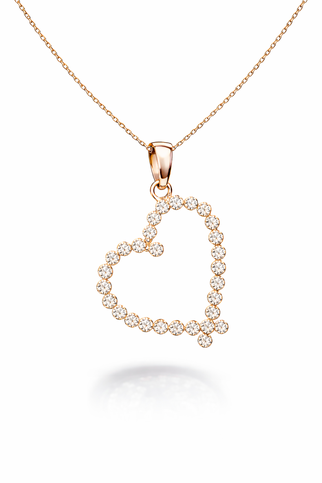 תליון לב יהלומים תליון לב יהלומים