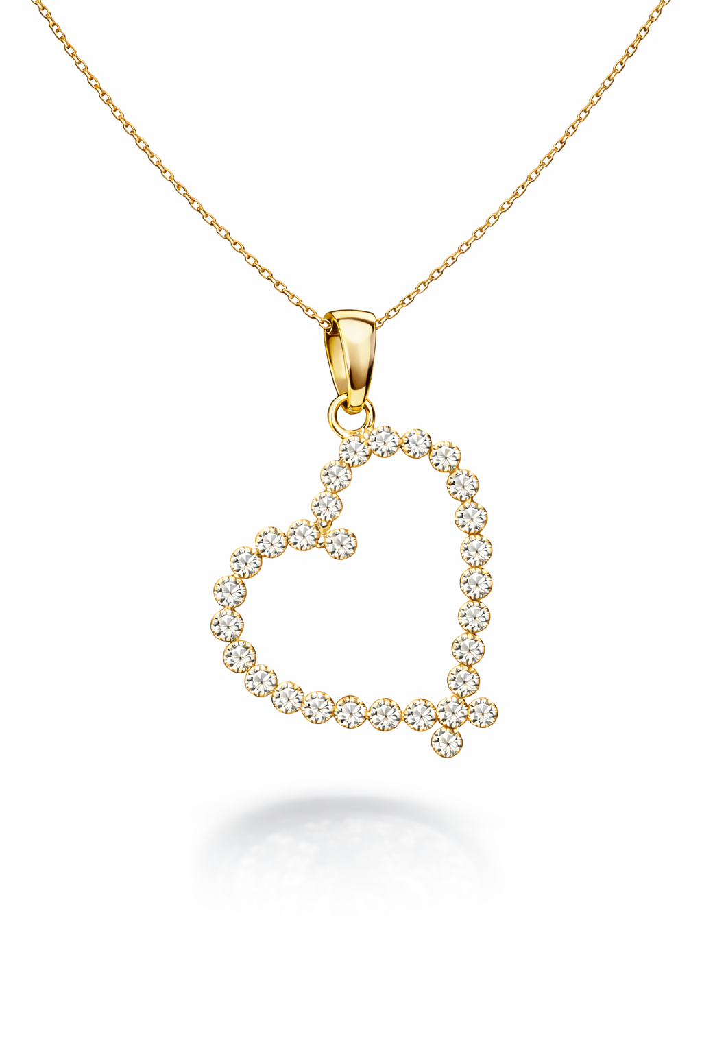 תליון לב יהלומים תליון לב יהלומים