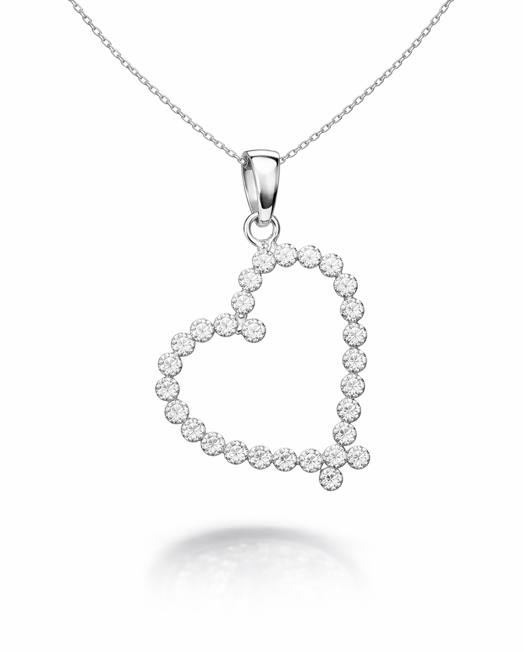 תליון לב יהלומים תליון לב יהלומים