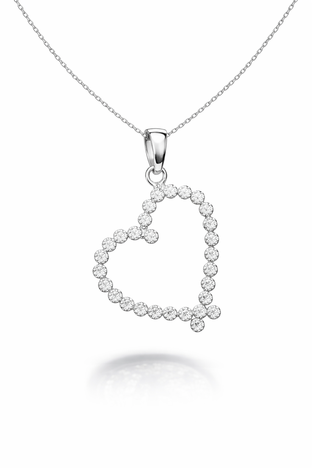 תליון לב יהלומים תליון לב יהלומים