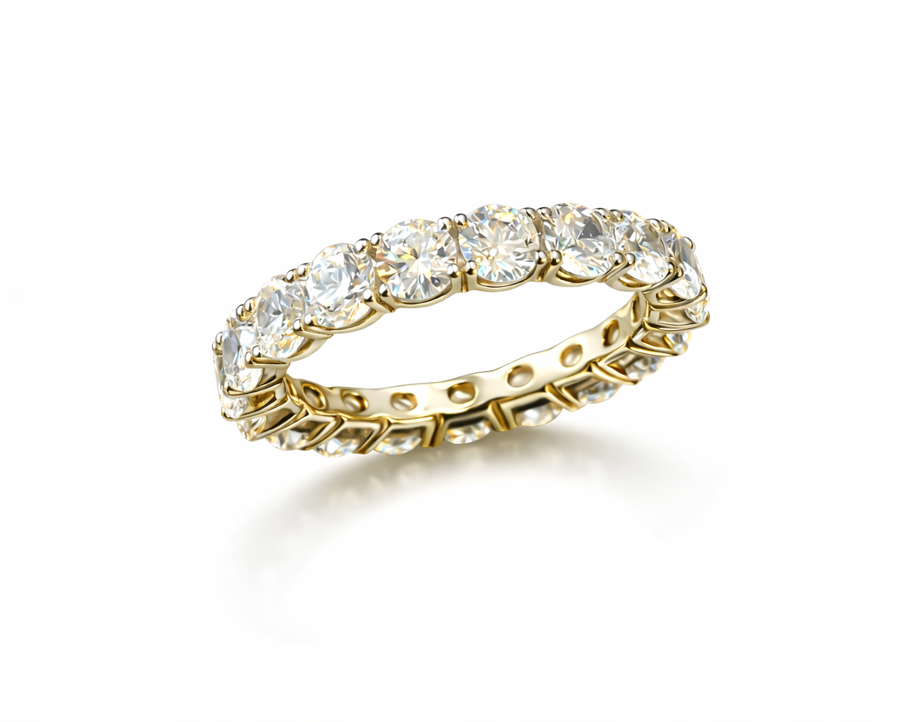 טבעת שורת יהלומים אלגנטית