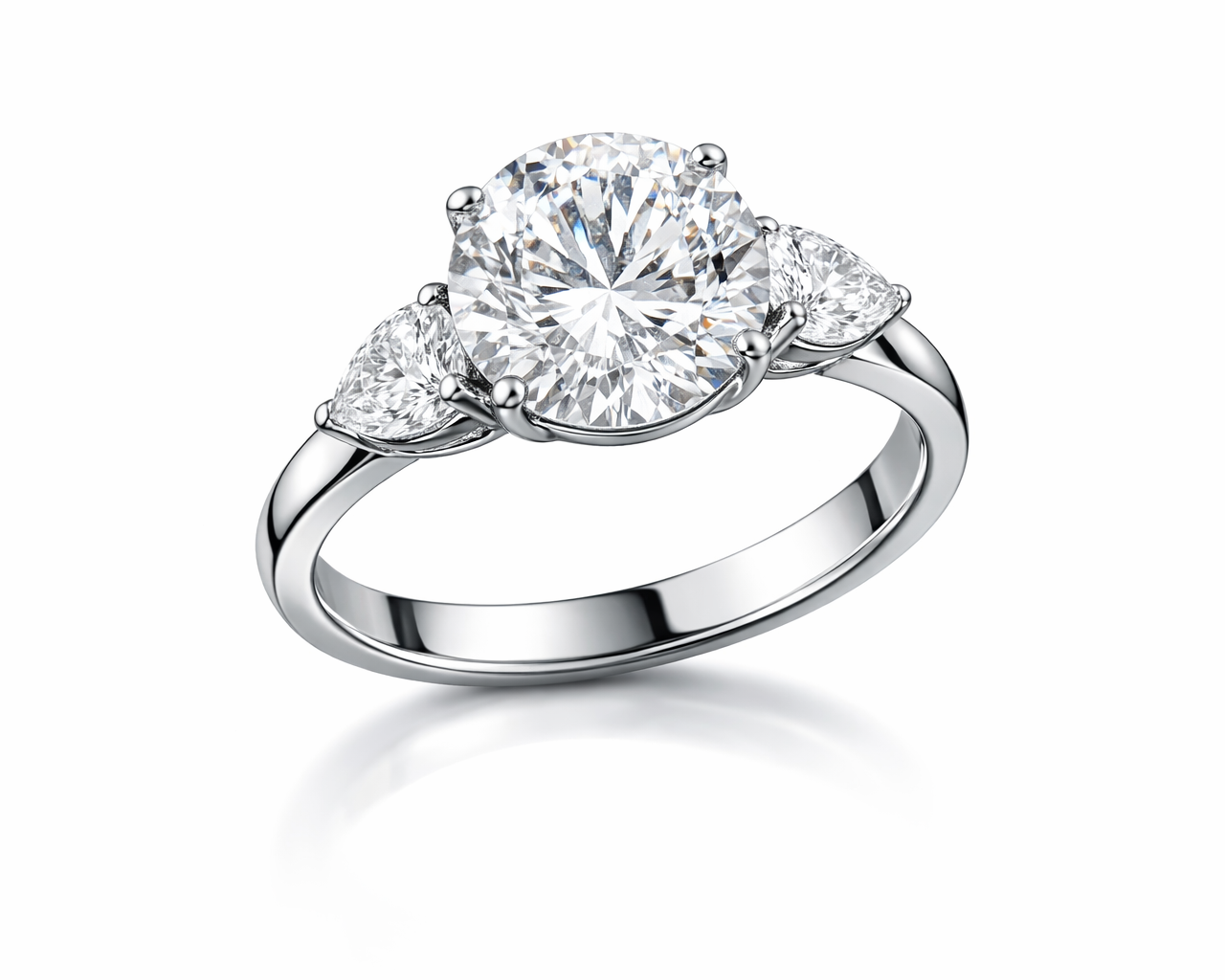 טבעת מרכז יהלום וטיפות טבעת מרכז יהלום וטיפות