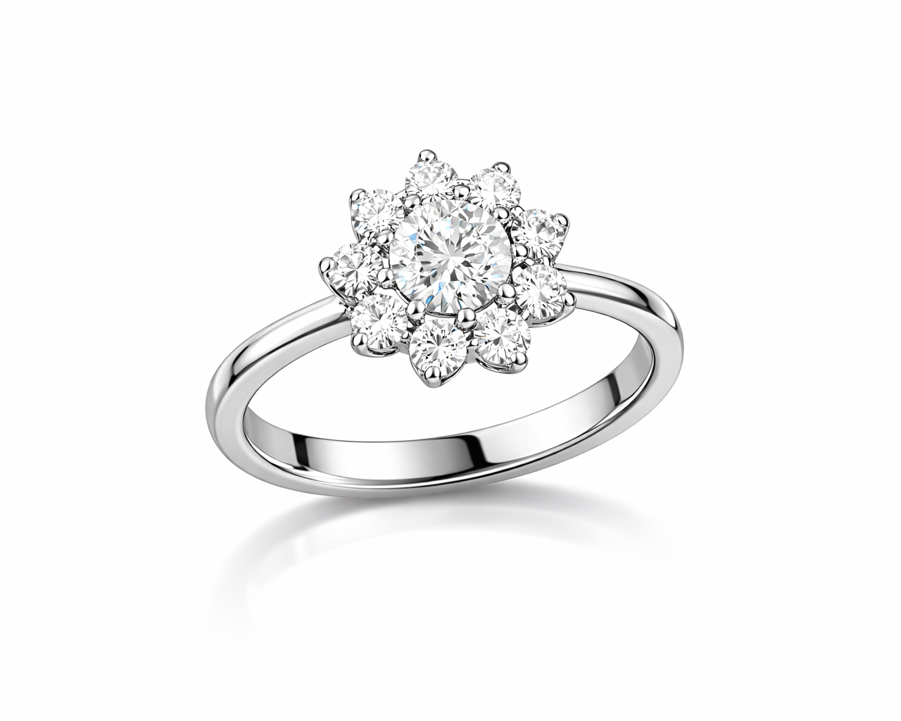 טבעת אירוסין פרח יהלומים טבעת אירוסין פרח יהלומים