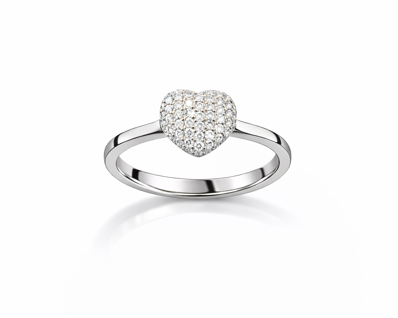 טבעת לב יהלומים