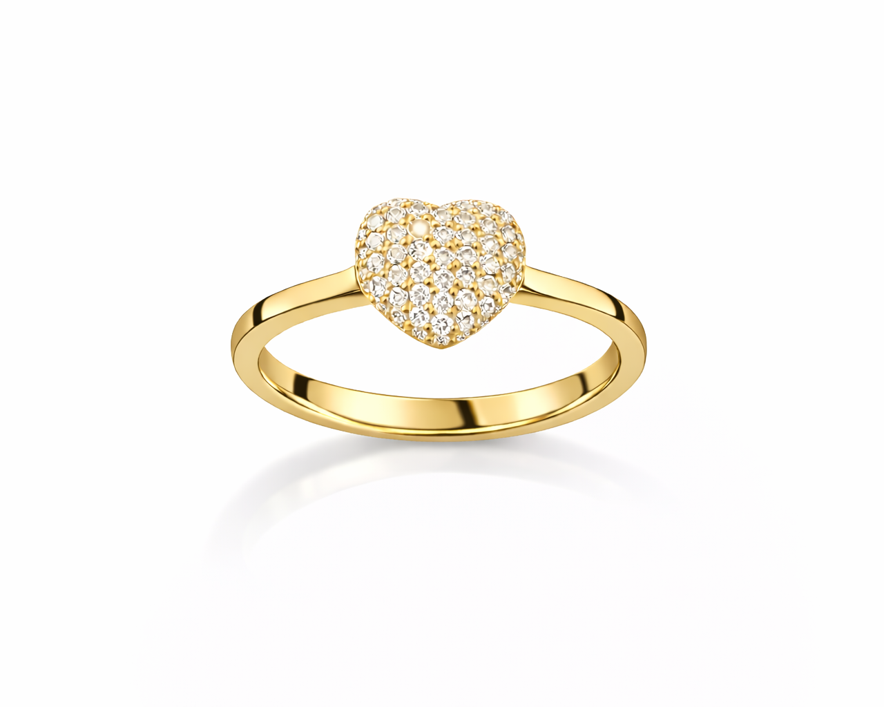 טבעת לב יהלומים